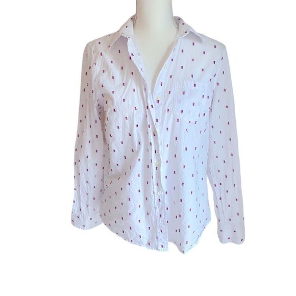 Gap Long Sleeve Cotton Blouse Embroidered Size Medium - Picture 1 of 5